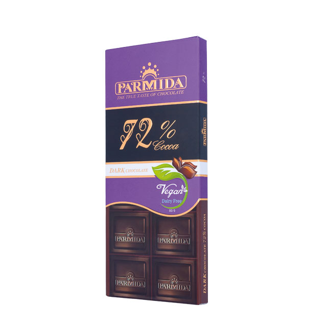 شکلات تابلت تلخ 72 درصد پارمیدا