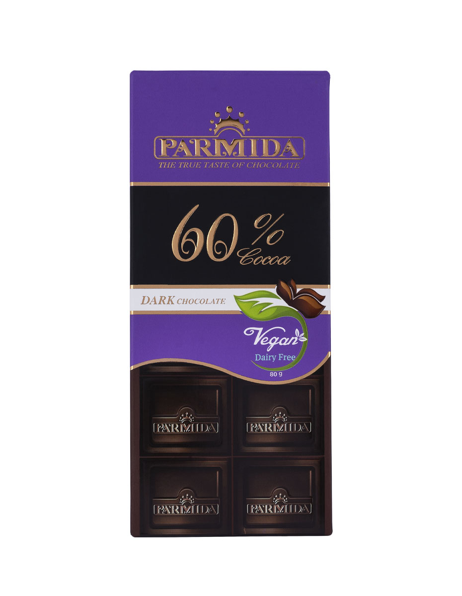 شکلات تابلت تلخ 60 درصد پارمیدا 80g